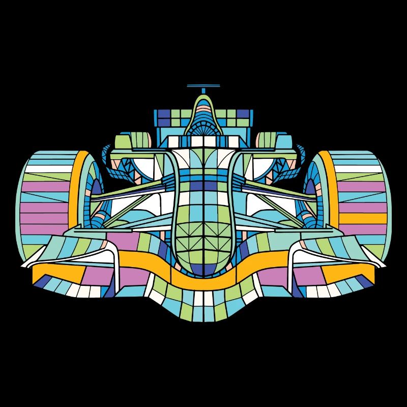 Voiture de course colorée