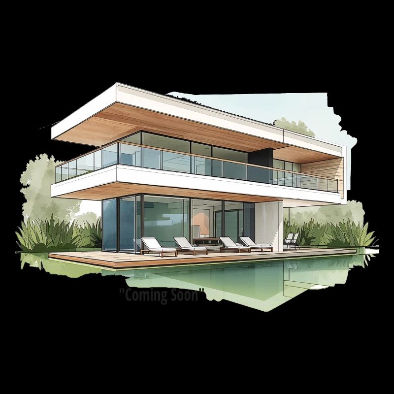 Demnächst Moderne Villa-Illustration