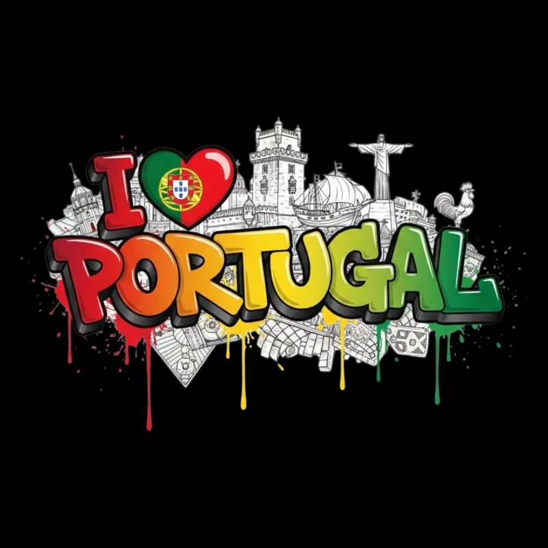 Drapeau portugais Monuments Graffiti Art