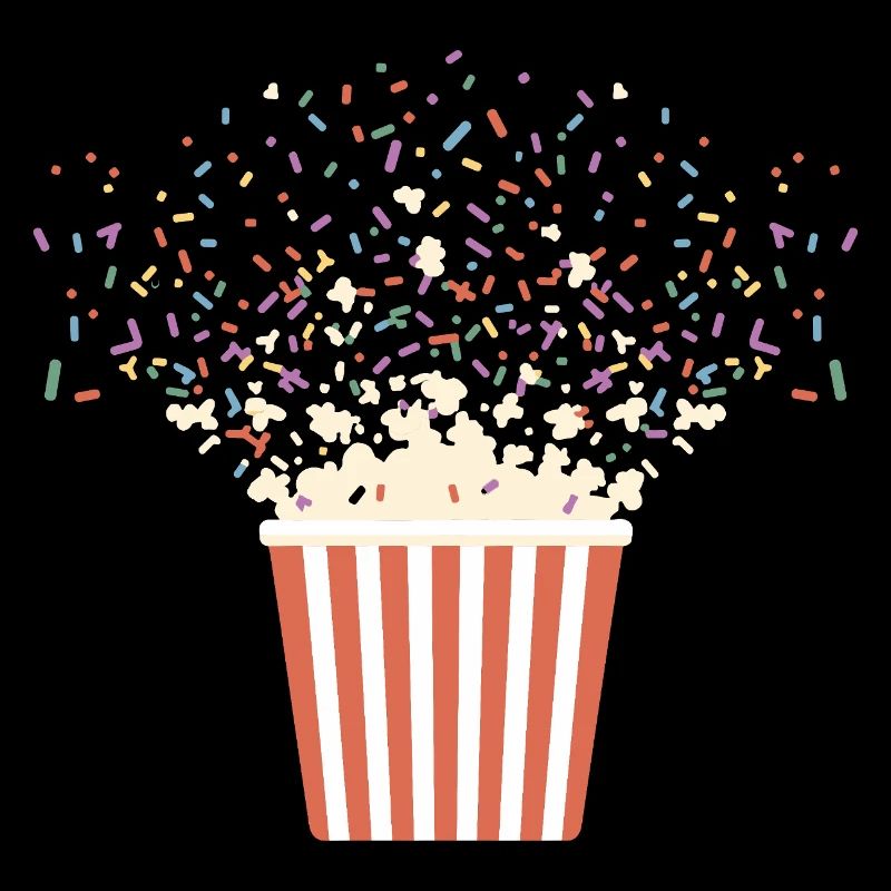 Explosion de pop-corn coloré avec des pépites pour