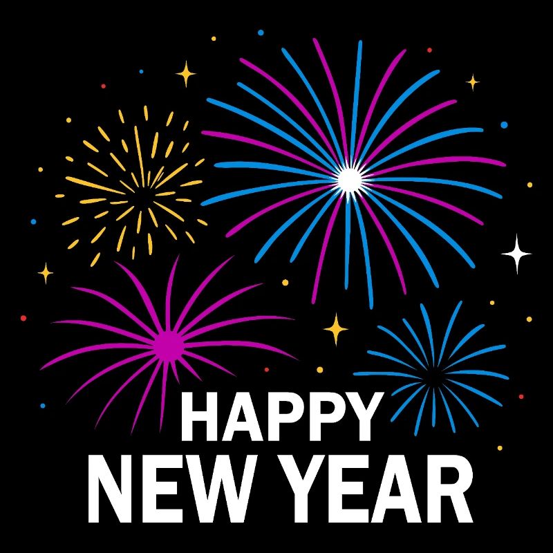 Feux d’artifice Conception du Nouvel An – Bonne année