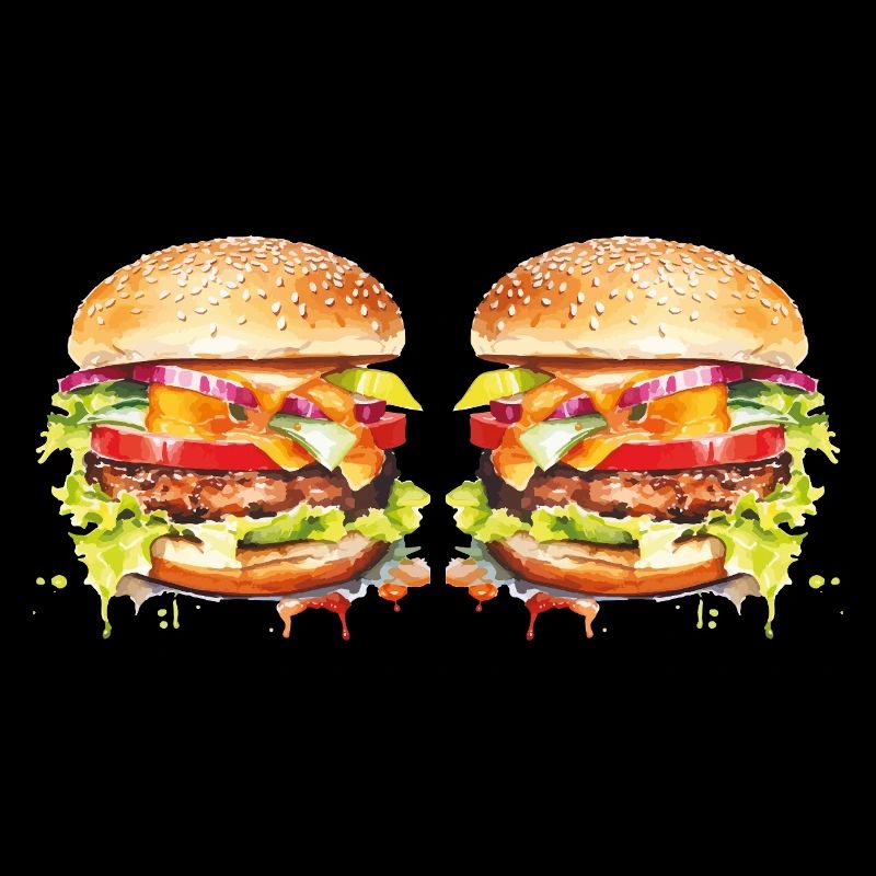 Explosion de l’aquarelle de Burger
