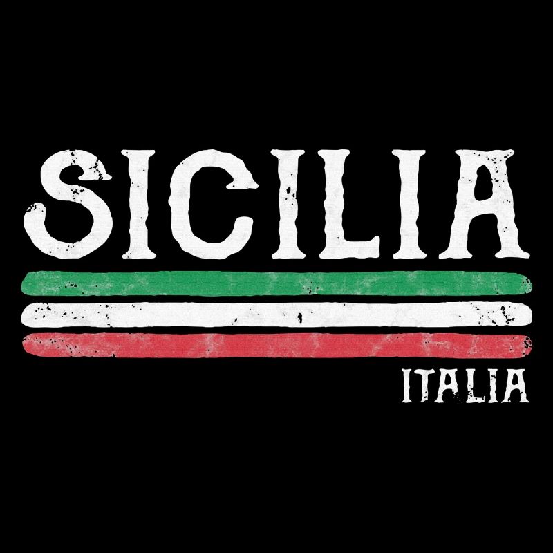 Sicilia Italia Distressed Flag