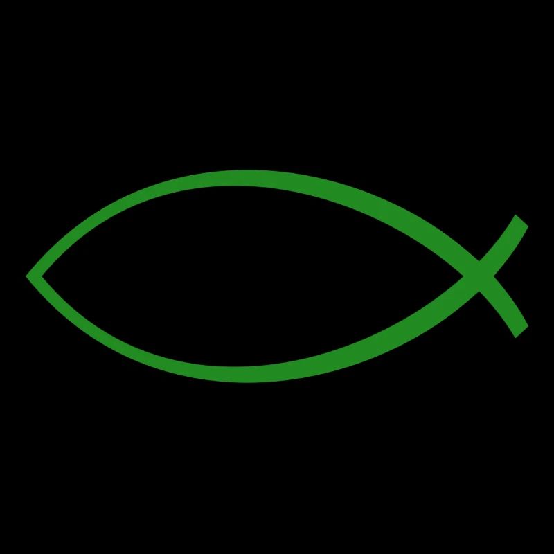 Ichtus fish dark green