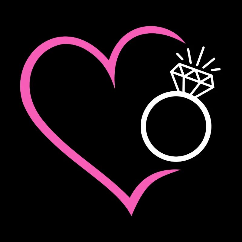 Herz mit Diamantring Ehering Ring Hochzeit Braut