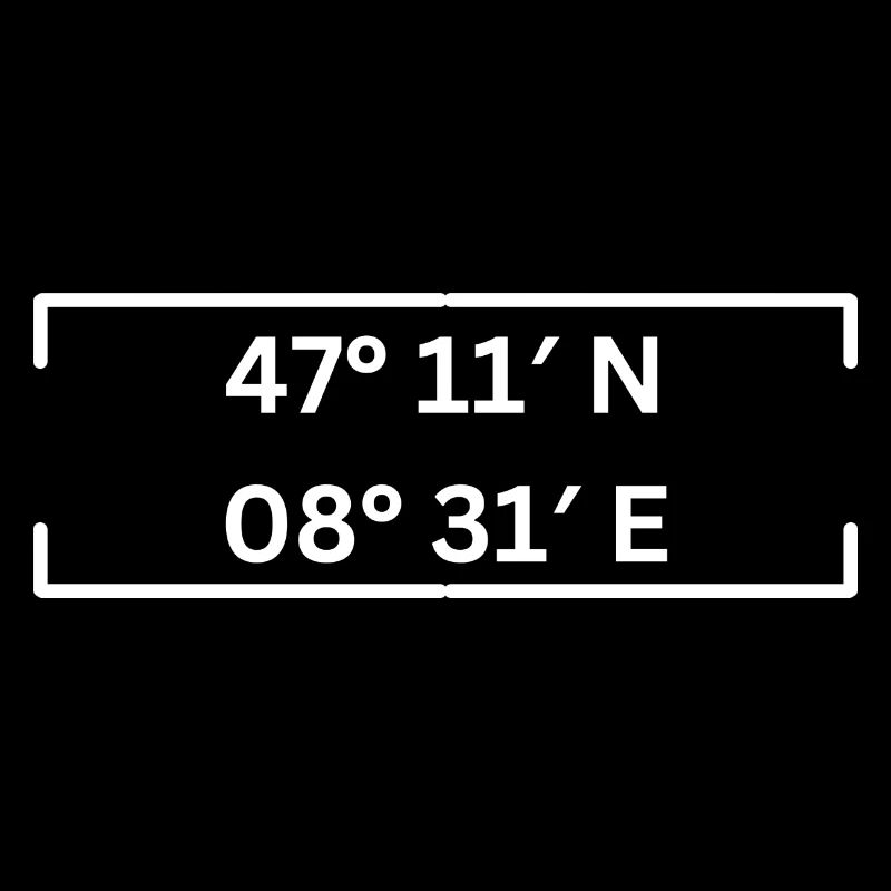 Coordinates Baar Switzerland Minimalist