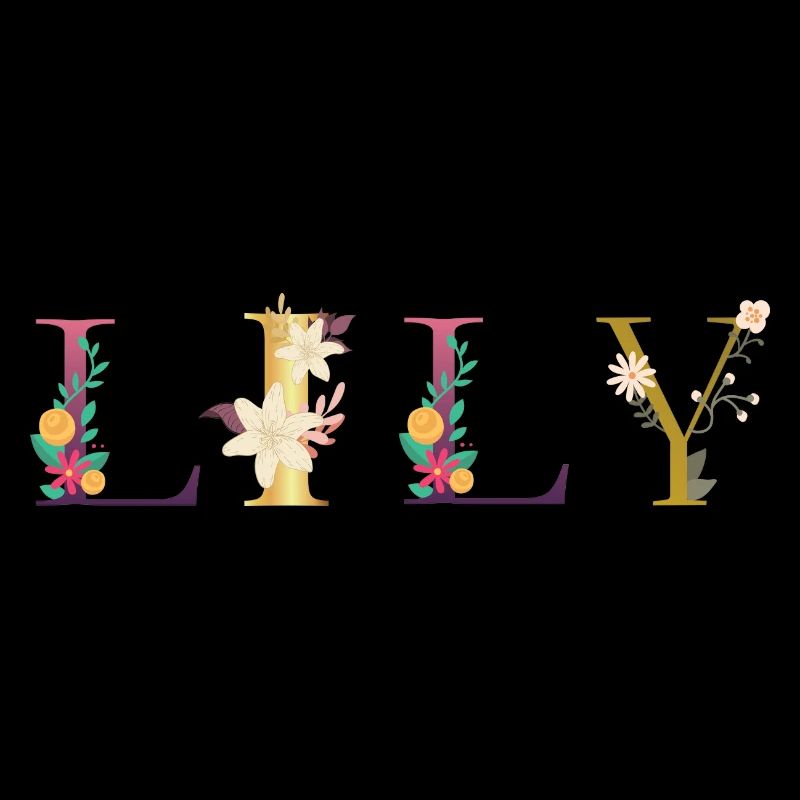Nom de LILY décoré de fleurs