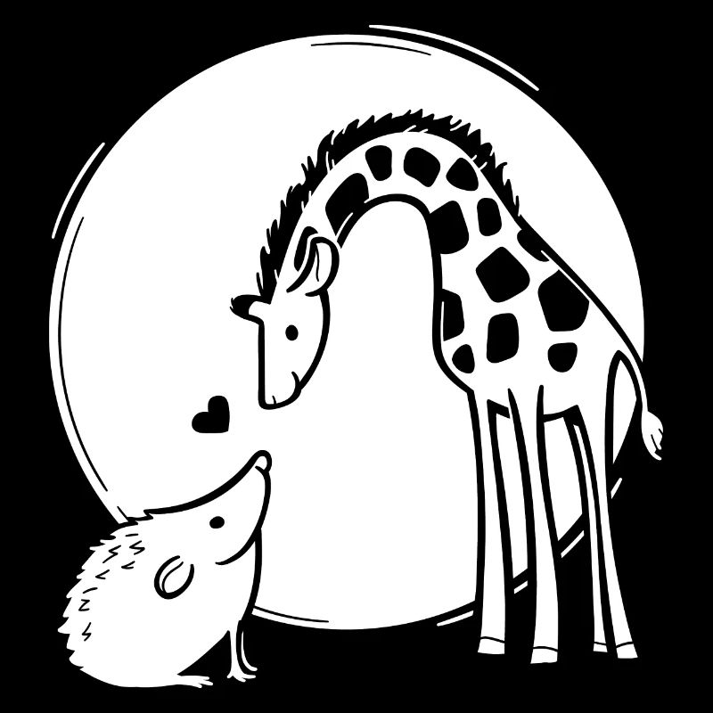 Amour de girafe et hérisson