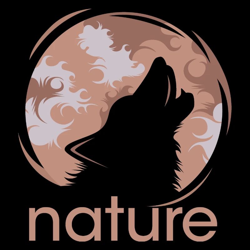 nature wolf moon icon icon illustration forest logo