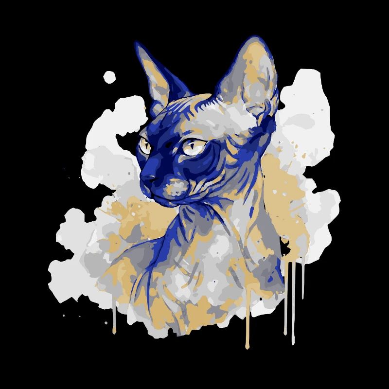 Sphynx Katzenkunst Aquarell