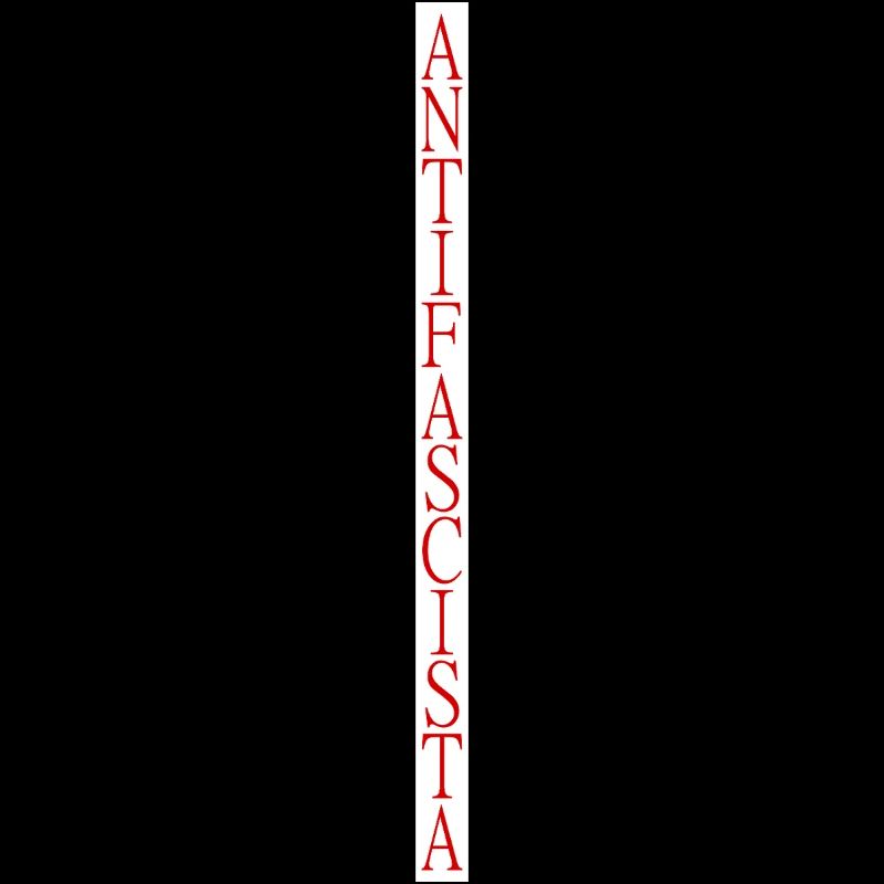 vertically stylish Antifascista lettering