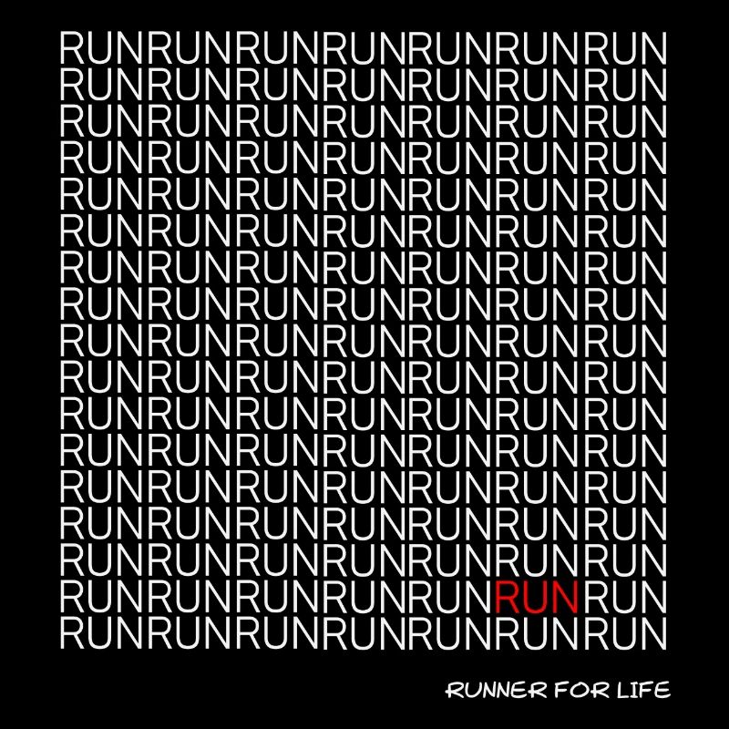 Run Run Run Muster mit rotem Akzent