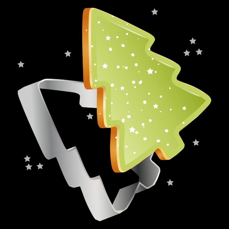 Biscuits au sapin de Noël avec glaçage vert