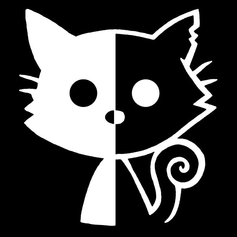 Chaton blanc yin et yang