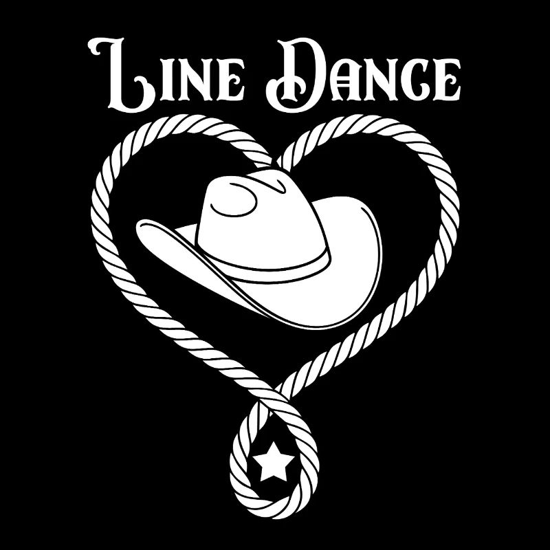 Line Dance Herz mit Cowboyhut