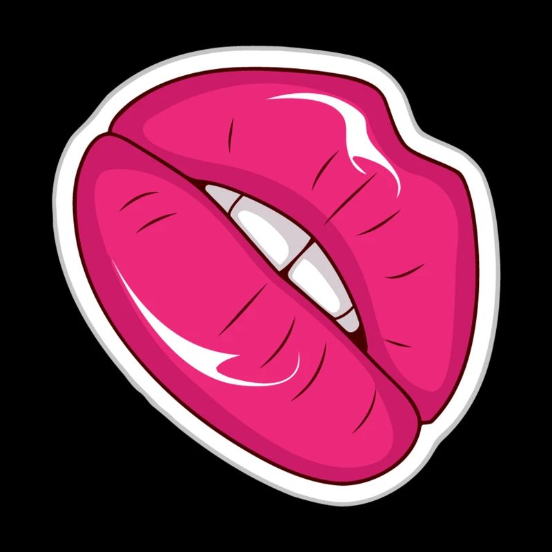 Pink Lips Pop Art Style Rétro