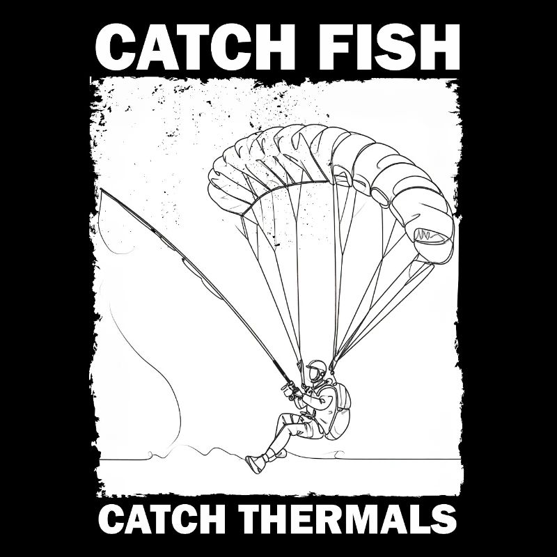 Angler mit Fallschirm