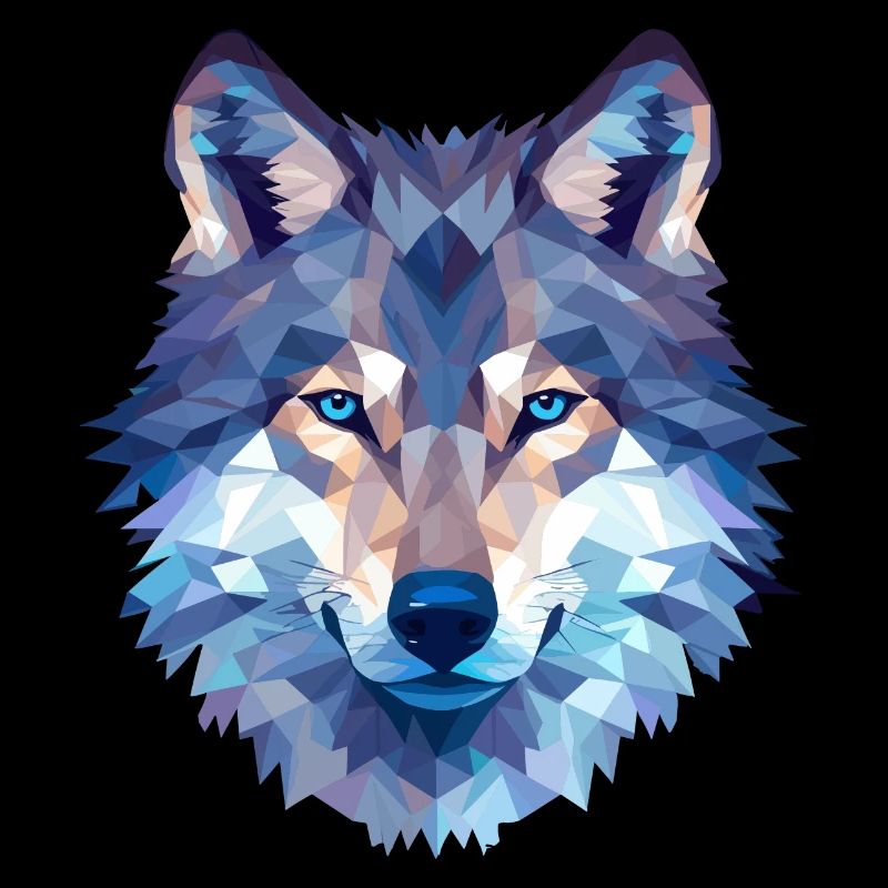 Wolf Polygon Design - Wild Animal Nature Motif