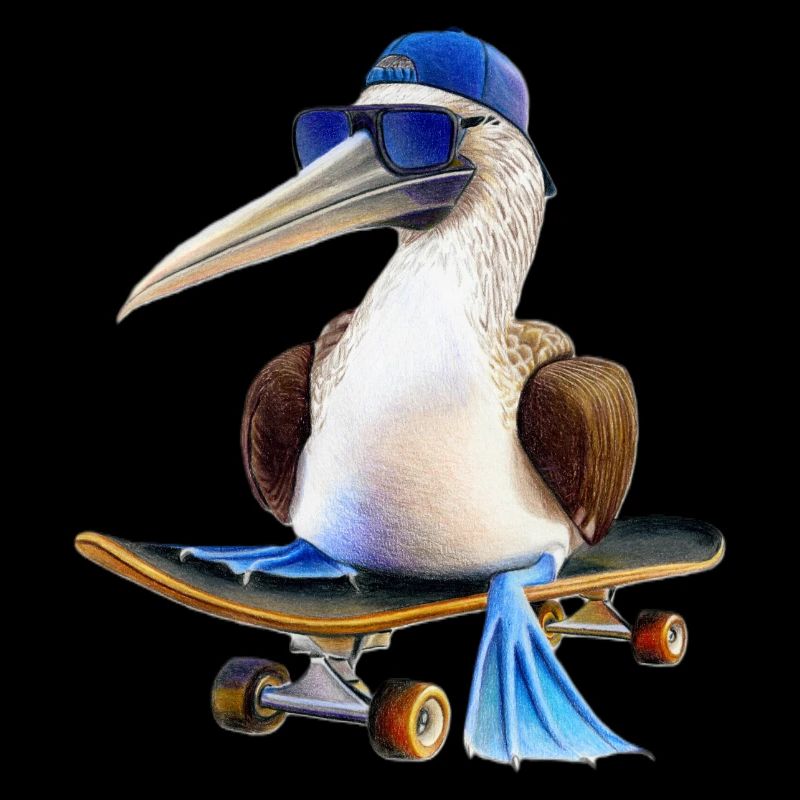 Blue-footed booby skateboard