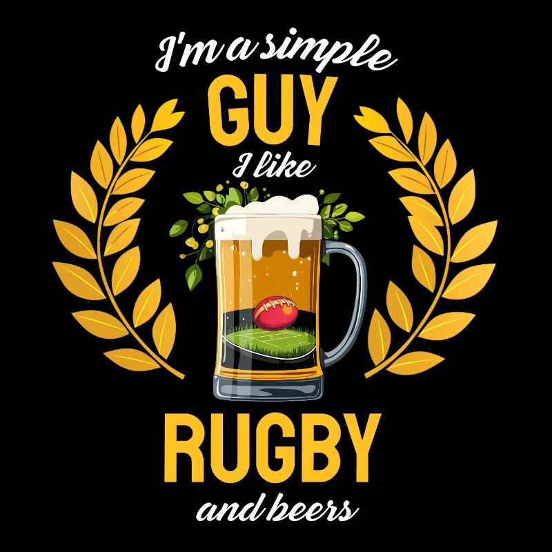 Le gars des bières de rugby simples