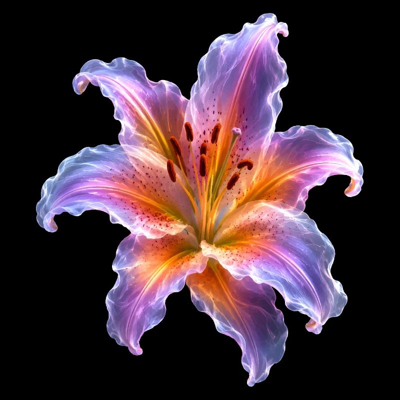 Glowing Lily Abstract Floral Art Motif