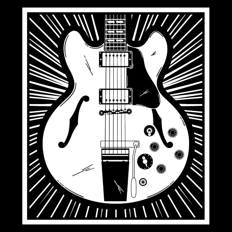 Affiche de silhouette de guitare rétro