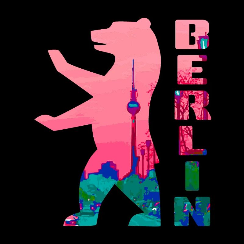 Berlin Bär Neon Silhouette