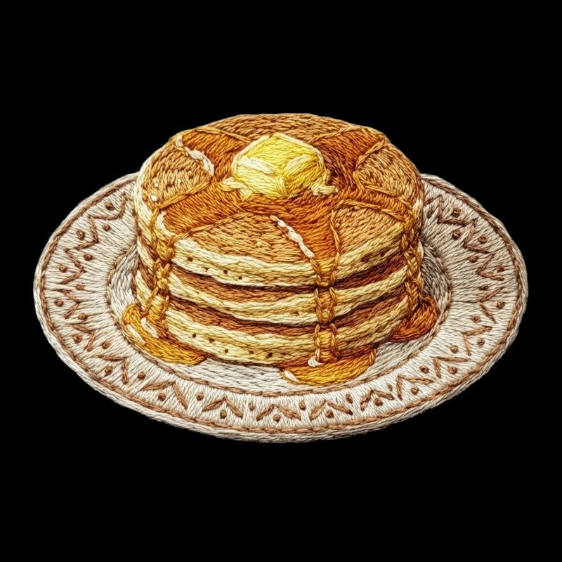 Embroidered pancakes – cozy fooddesign