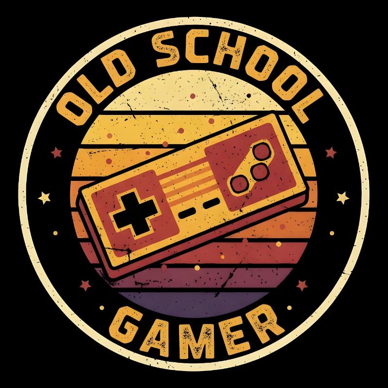 Old School Gamer Sunset Controller Retro Zocker