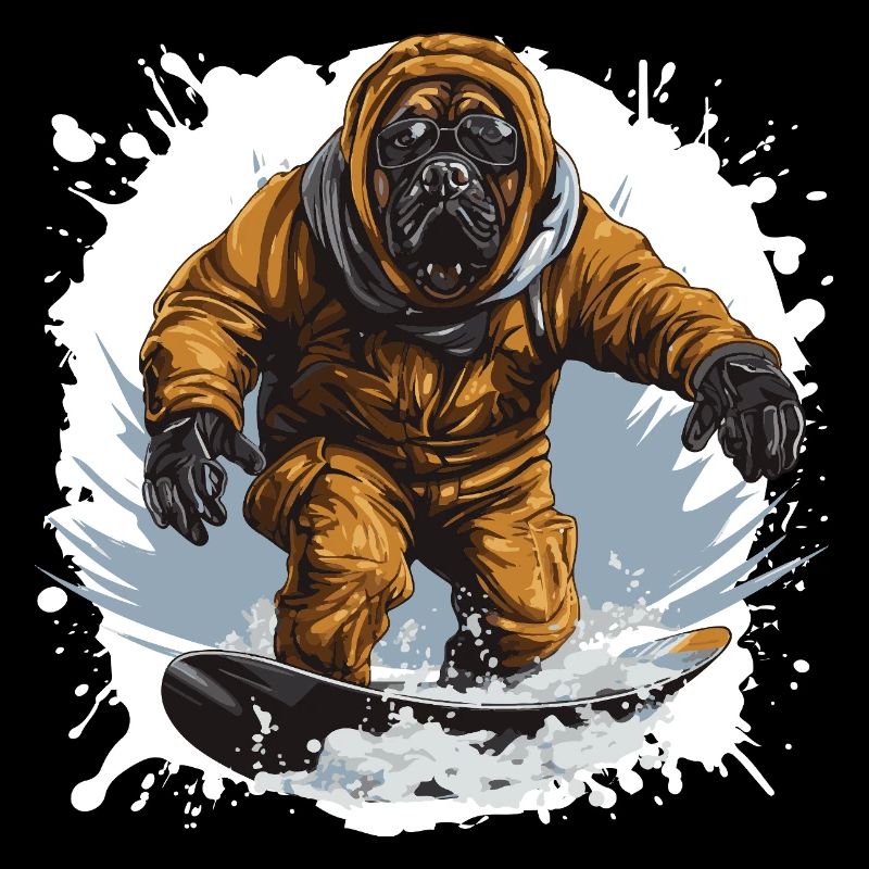Mastiff Dog Snowboard