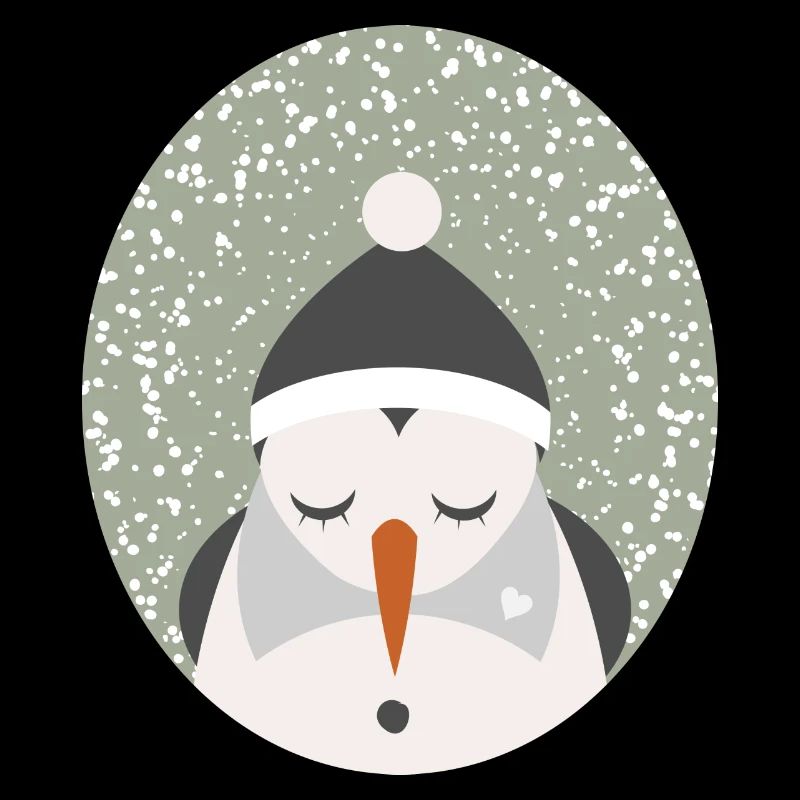 cute snowman with cap and turnip nose