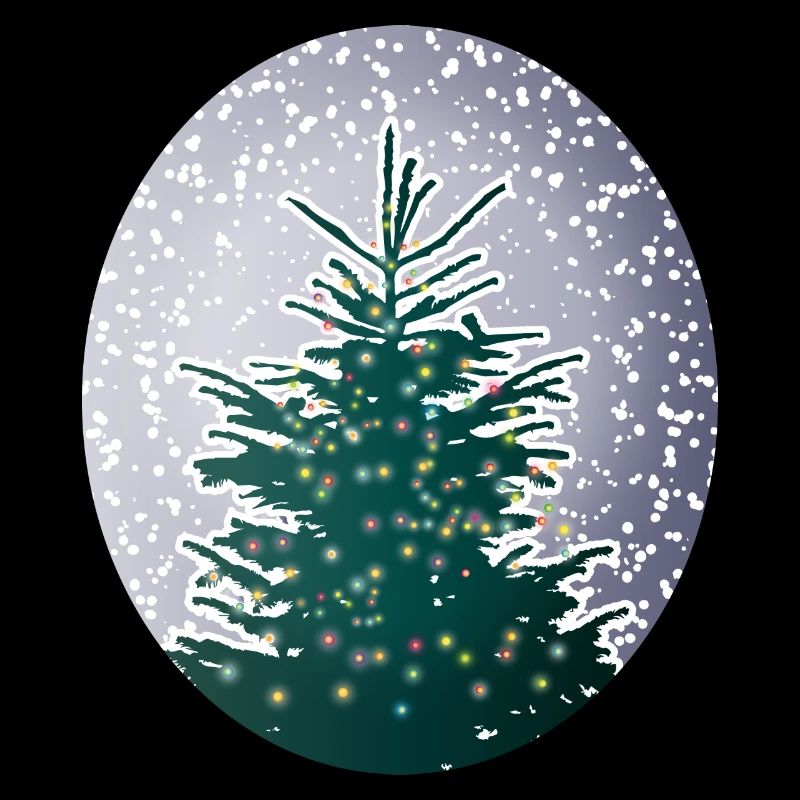 sapin de Noël illuminé dans la neige