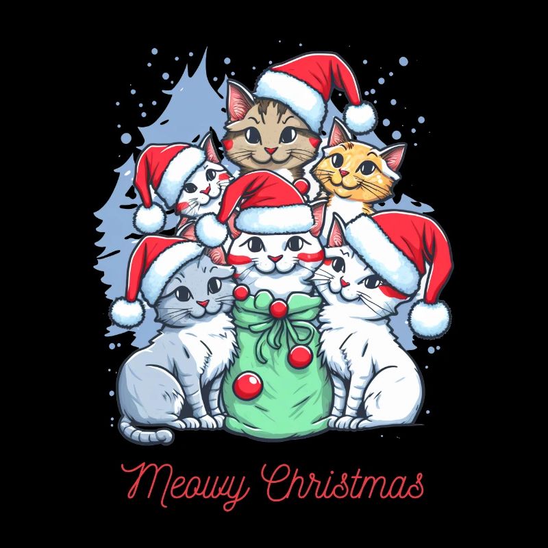 Conception de l’équipage de Noël de chat festif