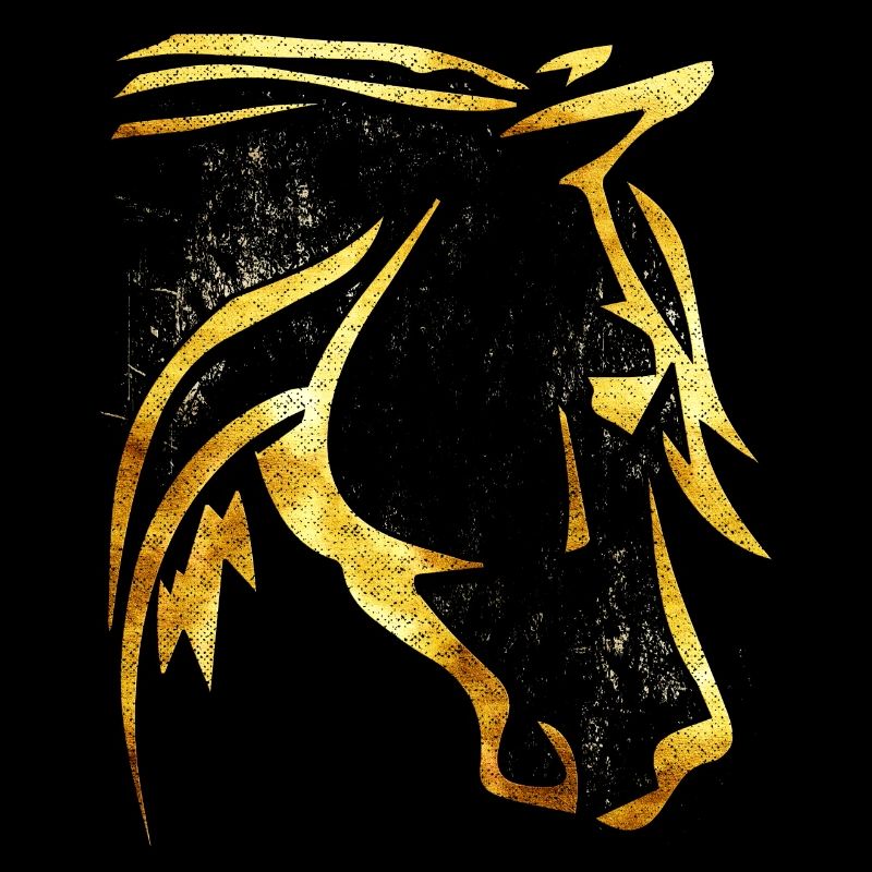 Reiten - Reiter - Pferdekopf - Goldenes Pferd