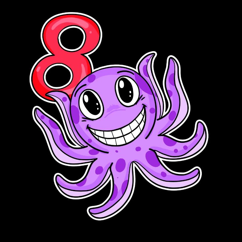 Motif 8e anniversaire Octopus - Huit ans
