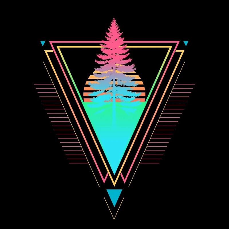 Tannenbaum Vaporwave Synthwave 90s 80s sunset