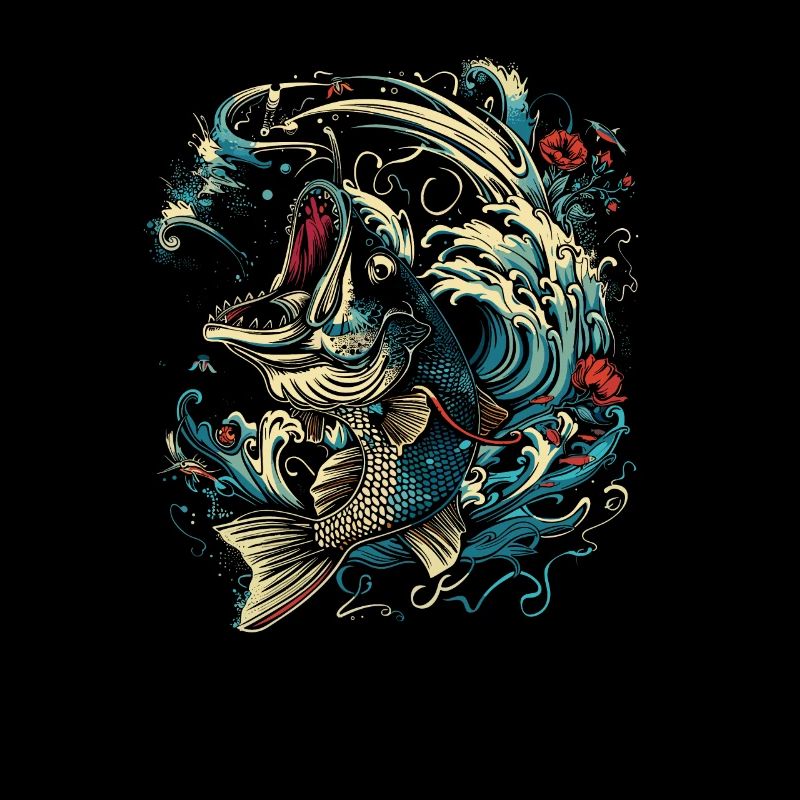 Fischen Cartoon Stil