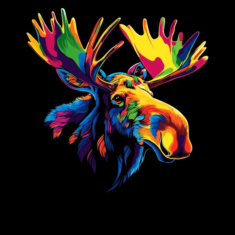 Elch Moose Elchbulle Geweih Hirsch Wilde Elche