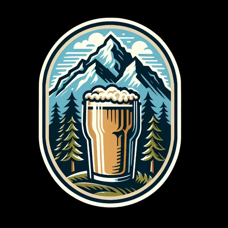 Berg Panorama mit Bierglas