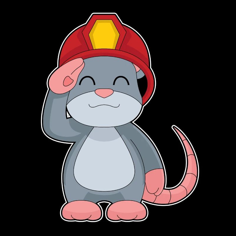 Mouse Fireman Firefighter Helmet Fire Department