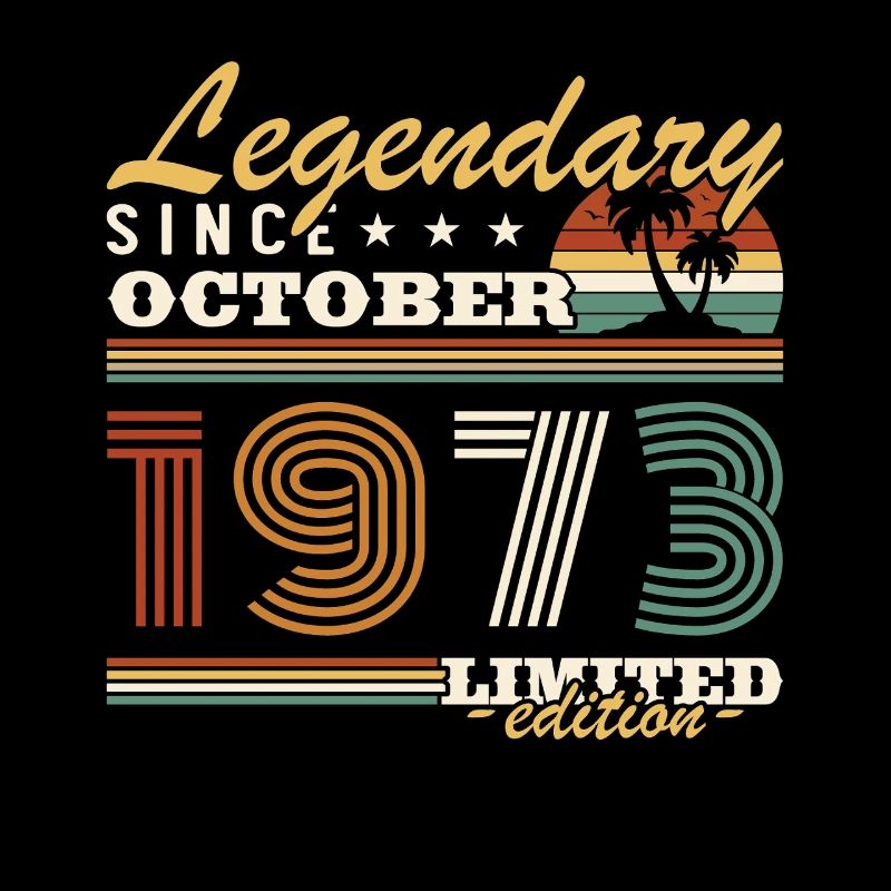 October 1973 Vinatge Retro Birthday Gift