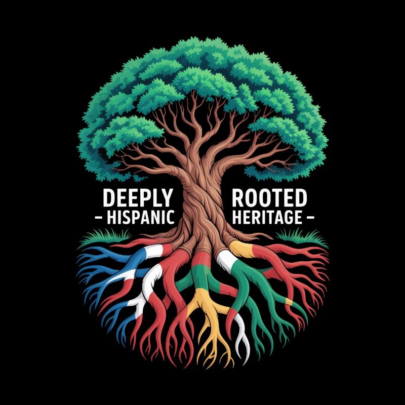 Deeply Rooted Hispanic Heritage Roots Tree