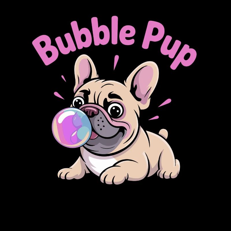 Bubble Pup Bouledogue Français avec bulle de savon