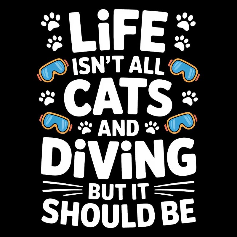 Tauchen Spruch Katzen Lustiges Tauchen Geschenk
