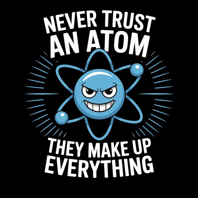 Witziges Physik Shirt – Trau keinem Atom Spruch