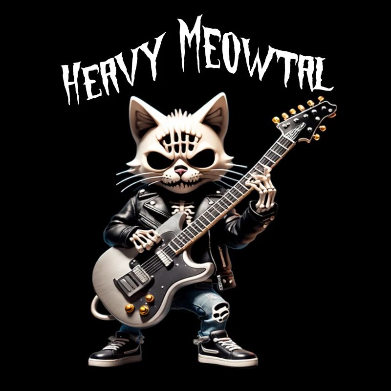 Cat Rocker avec guitare