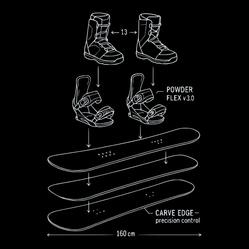 Snowboard Blueprint Technique Design