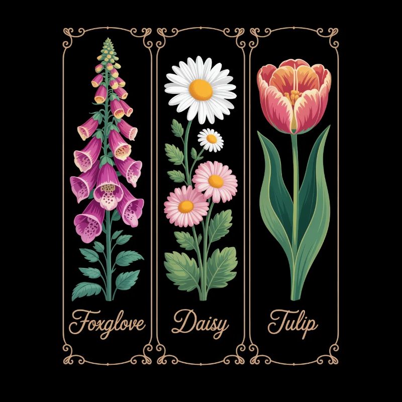 Digitale Botanique Marguerite Fleurs Tulipe