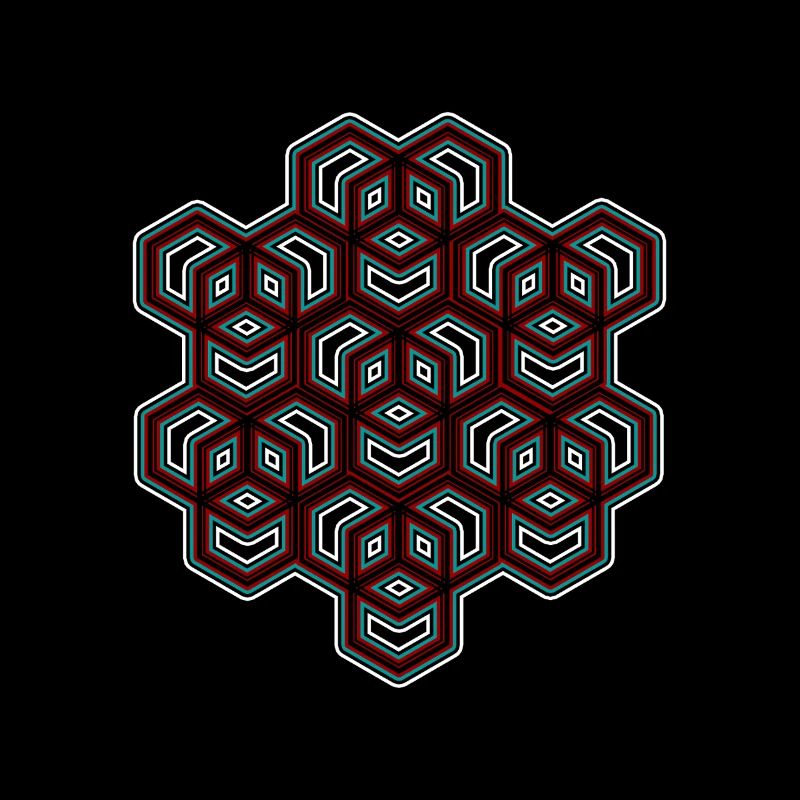 Festival Party Celebrate Geometric Cube Pattern