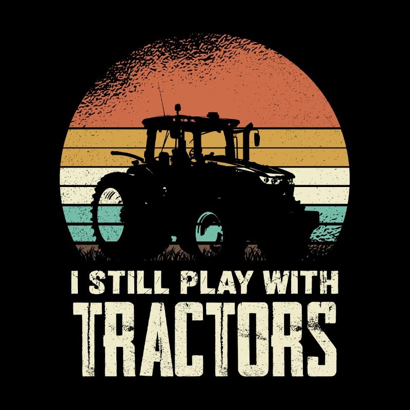 Retro Tractor Silhouette with Font